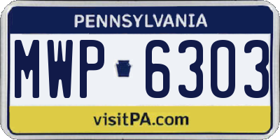 PA license plate MWP6303