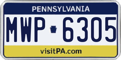 PA license plate MWP6305