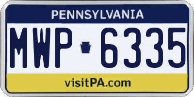 PA license plate MWP6335