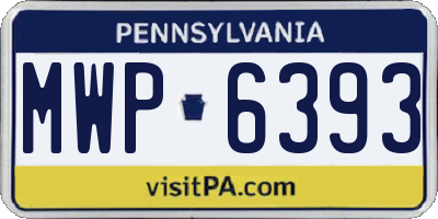 PA license plate MWP6393