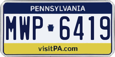 PA license plate MWP6419