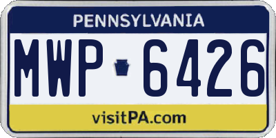 PA license plate MWP6426