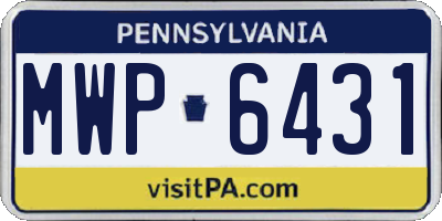 PA license plate MWP6431