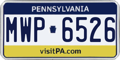 PA license plate MWP6526