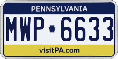 PA license plate MWP6633