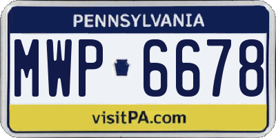PA license plate MWP6678