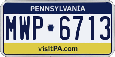PA license plate MWP6713