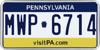PA license plate MWP6714