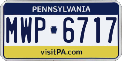 PA license plate MWP6717