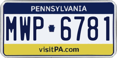 PA license plate MWP6781