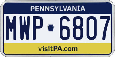 PA license plate MWP6807