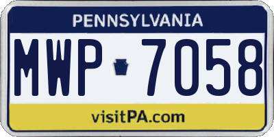 PA license plate MWP7058
