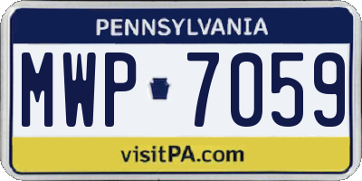 PA license plate MWP7059