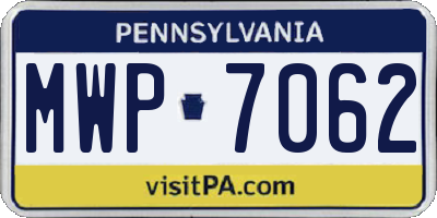 PA license plate MWP7062