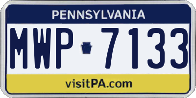 PA license plate MWP7133