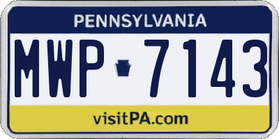PA license plate MWP7143