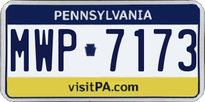 PA license plate MWP7173