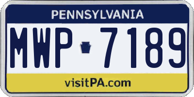 PA license plate MWP7189