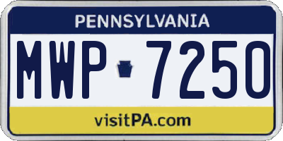 PA license plate MWP7250
