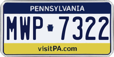 PA license plate MWP7322