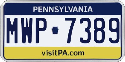 PA license plate MWP7389