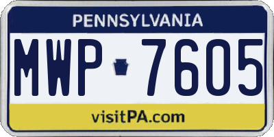 PA license plate MWP7605