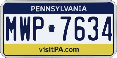 PA license plate MWP7634