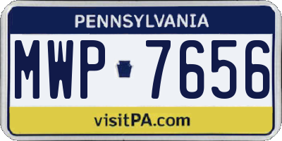 PA license plate MWP7656