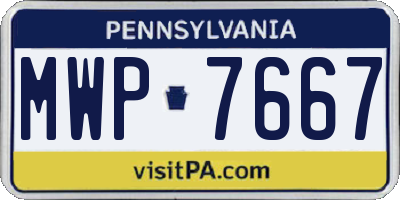 PA license plate MWP7667
