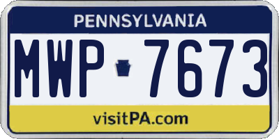 PA license plate MWP7673