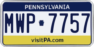 PA license plate MWP7757