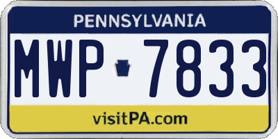 PA license plate MWP7833