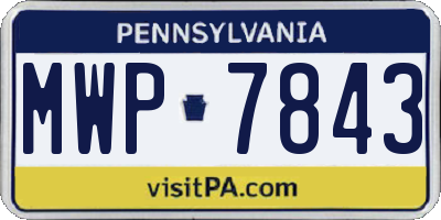 PA license plate MWP7843