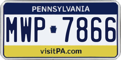 PA license plate MWP7866