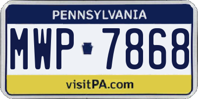 PA license plate MWP7868