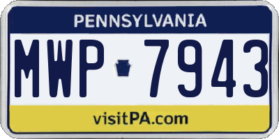 PA license plate MWP7943