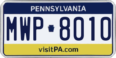 PA license plate MWP8010