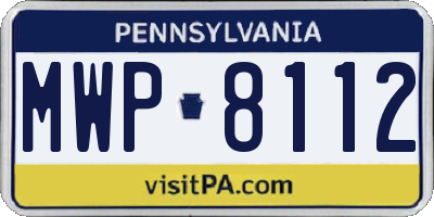 PA license plate MWP8112