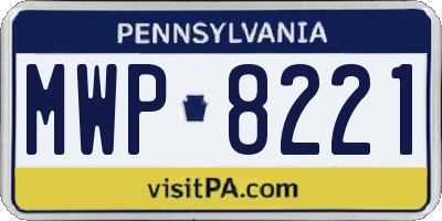 PA license plate MWP8221