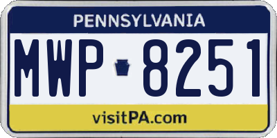 PA license plate MWP8251