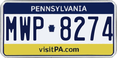 PA license plate MWP8274