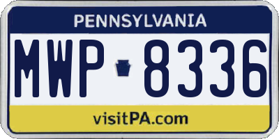 PA license plate MWP8336