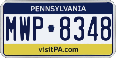 PA license plate MWP8348