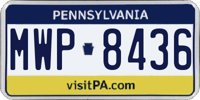 PA license plate MWP8436