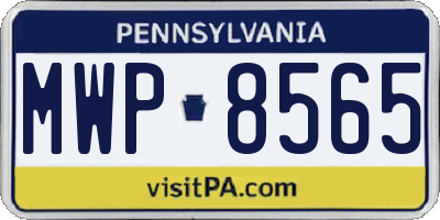 PA license plate MWP8565