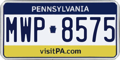 PA license plate MWP8575