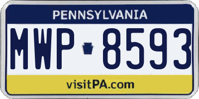 PA license plate MWP8593