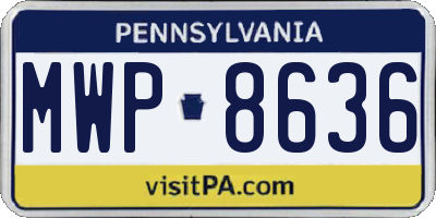PA license plate MWP8636