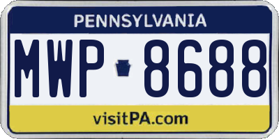 PA license plate MWP8688