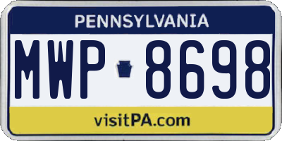 PA license plate MWP8698
